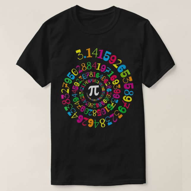 Camiseta Womens Pi Spiral Novelty Matemática Geek 314 Pi Di (Frente do Design)