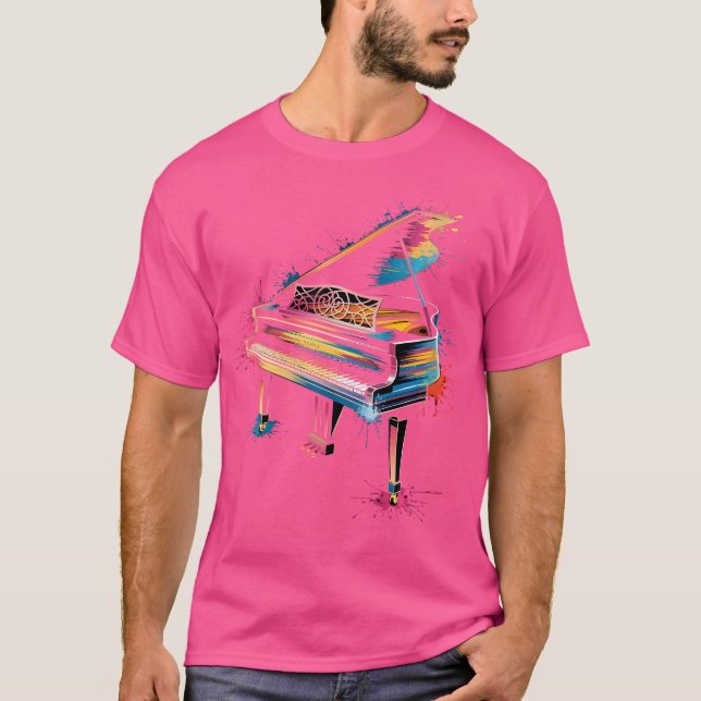 Camiseta Womens Pianist Gift Piano Instrument Music Colour  (Frente)