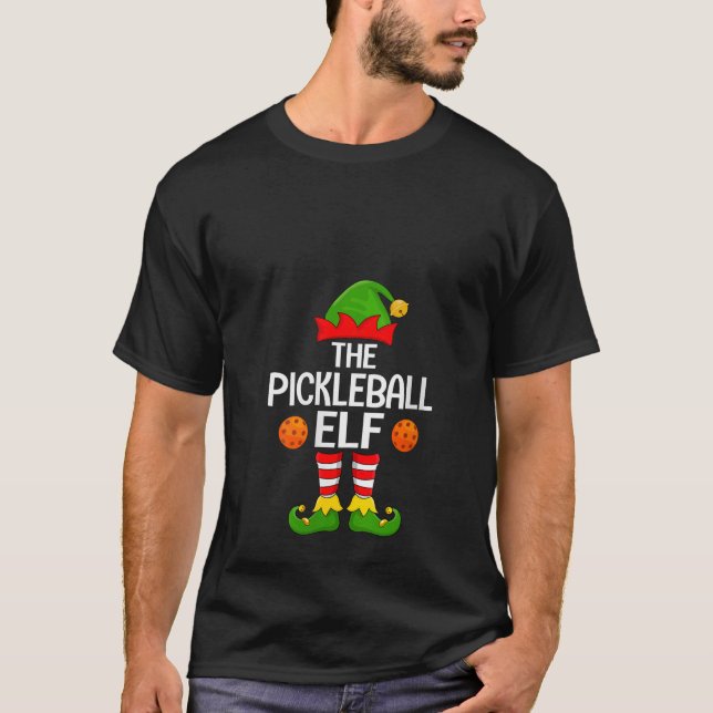 Camiseta Womens Pickleball Elf Xmas Matching Family Elf Squ (Frente)