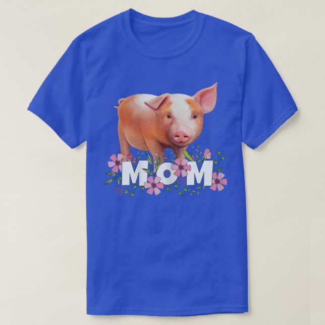Camiseta Womens Pig Mom Cute Young Pig Motive  (Frente do Design)