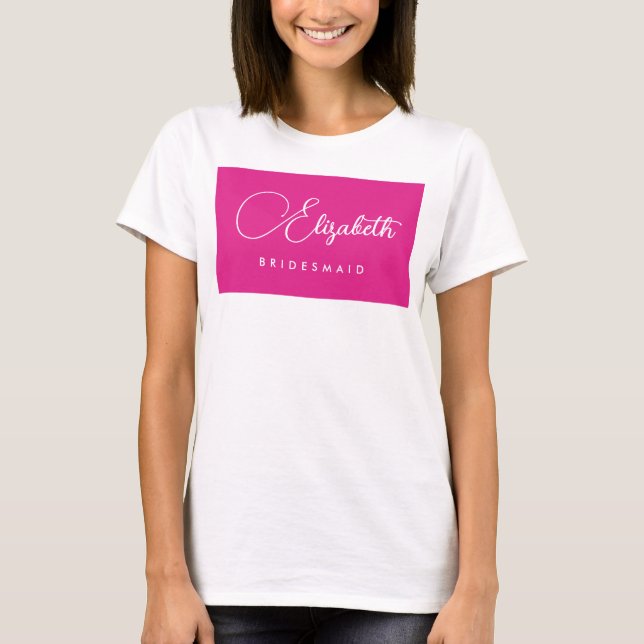 Camiseta Womens Pink Festa de solteira Bridesmaid (Frente)