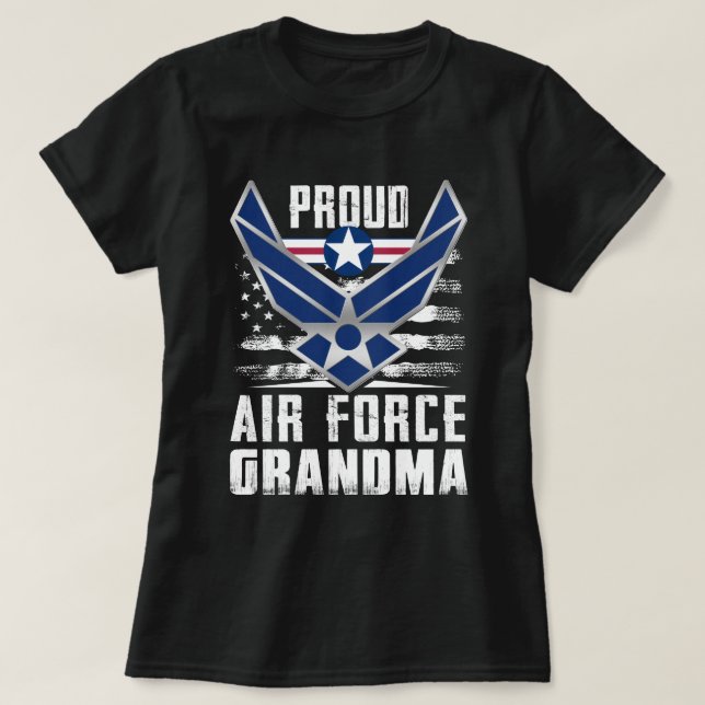 Camiseta Womens Proud Air Force Grandma US Air Force Milita (Frente do Design)