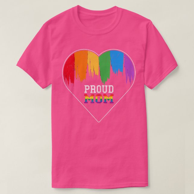 Camiseta Womens Proud Mom Lgbt  Gay Pride Month Equality Ra (Frente do Design)