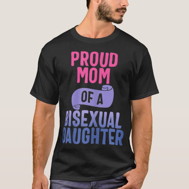Camiseta Womens Proud Mom Of A Bisexual Daughter LGBTQ Bi P (Frente)