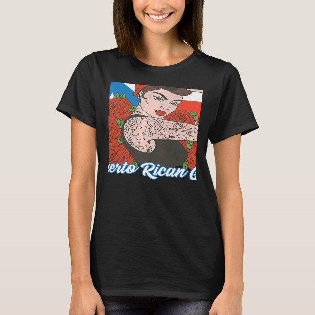 Camiseta Womens Puerto Rican Girl Puerto Rico Women Boricua (Frente)