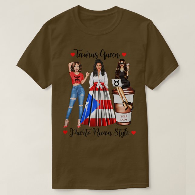 Camiseta Womens Puerto Rico Taurus Queen April May Birthday (Frente do Design)