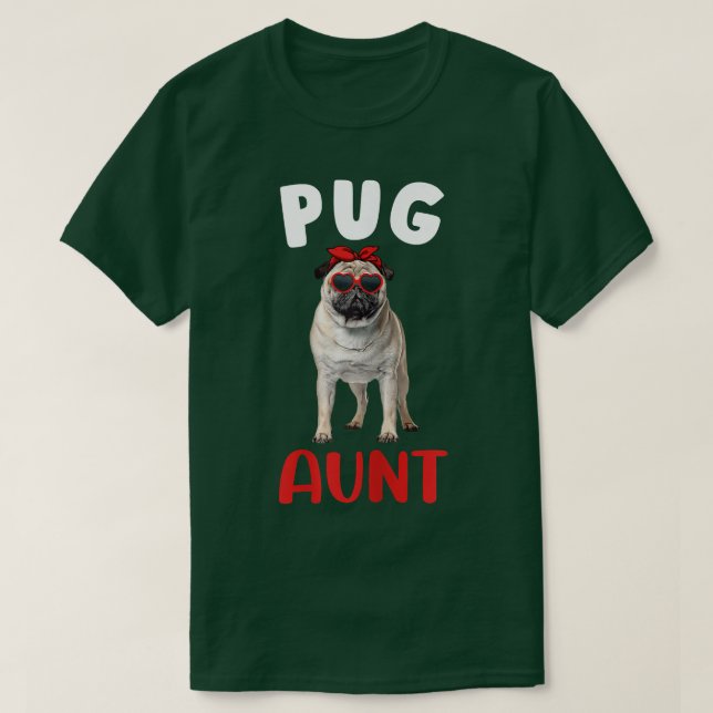 Camiseta Womens Pug Aunt Auntie Pug Dog Lover Owner Funny M (Frente do Design)