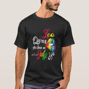 Camiseta Womens Rainbow Lábios Divas São Nasceres Em 28 De