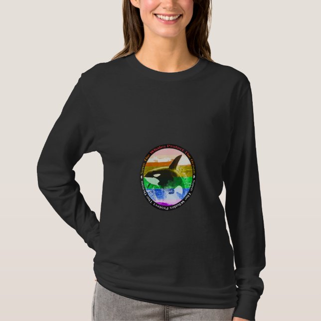 Camiseta Womens Rainbow Orca Killer Whale Earth Activist Ma (Frente)