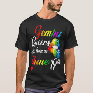 Camiseta Womens Rainbow Queens Are Born On June 19th Gemini