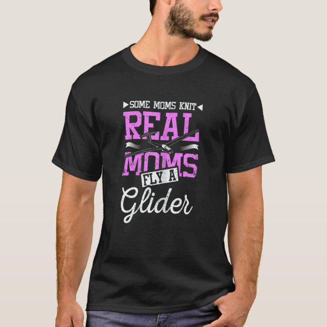 Camiseta Womens Real moms fly a glider (Frente)