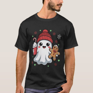 Camiseta Womens Retro Ghost Beanie Natal Natal Xmas C