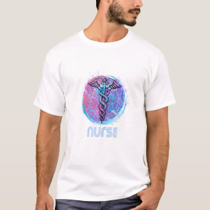 Camiseta Womens Retro Nurse Caduceous Nursing Symbol Cute W