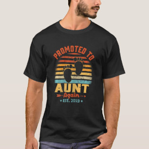 Camiseta Womens Retro Promoted To Aunt Again Est 2023 Pregn