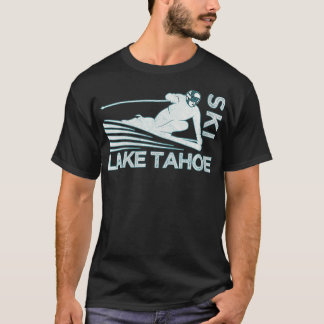 Camiseta Womens Retro Ski Lake Tahoe Vintage Ski VNec