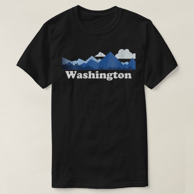 Camiseta Womens Retro Washington Cascade Range Monte Rainie (Frente do Design)