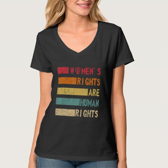 Camiseta Women's Rights Are Human Rights Feminist and Women (Frente)