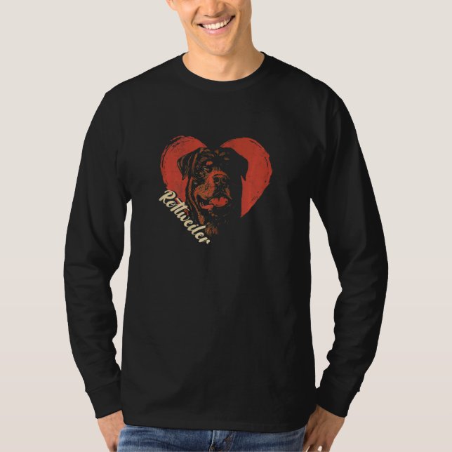 Camiseta Womens Rottweiler Heart  Dog Owner  Rottie   (Frente)
