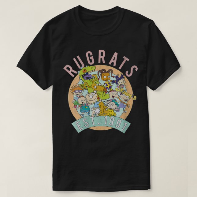 Camiseta Womens Rugrats Estabeleceu 1991 Group Shot VNeck (Frente do Design)