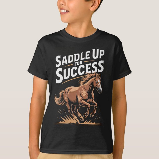 Camiseta Womens Saddle Up For Success Motivational Horse Ri (Frente)