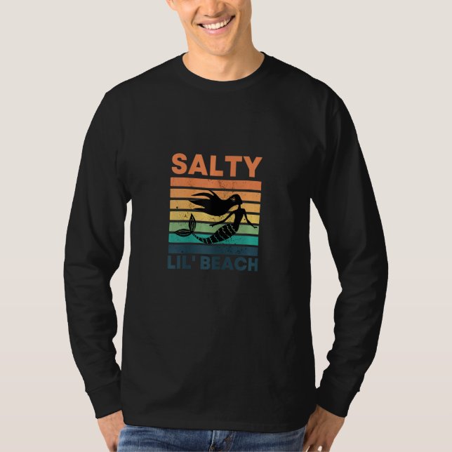 Camiseta Womens Salty Lil' Beach   Retro Little Mermaid     (Frente)