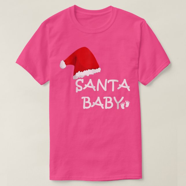 Camiseta Womens Santa BabyPregnancy Announcement Christmas  (Frente do Design)