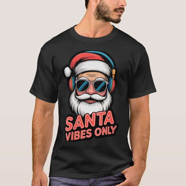 Camiseta Womens Santa Vibes Only Funny P Culture Christmas  (Frente)