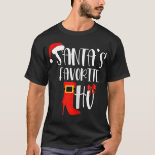 Camiseta Womens Santa's Favorite Ho Inappropriate Christmas