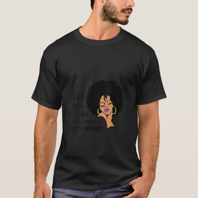 Camiseta Womens Sassy African American Woman Curly Afro Bla (Frente)