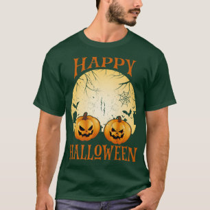 Camiseta Womens Scary spooky Halloween moon haunted castle 