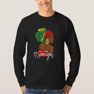 Camiseta Womens Senegal Senegal, bandeira senegalesa África