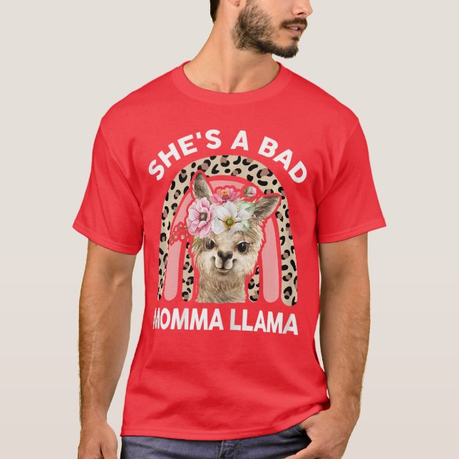 Camiseta Womens Shes a Bad Momma Llama Mothers Day Gifts Ma (Frente)