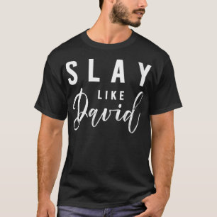 Camiseta Womens Slay Like David  Christian VNeck 