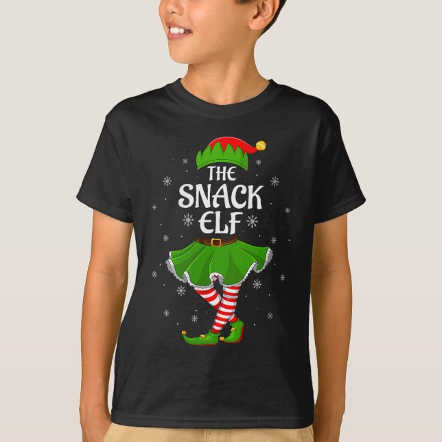 Camiseta Womens Snack Elf Christmas Family Girls Women Elf  (Frente)