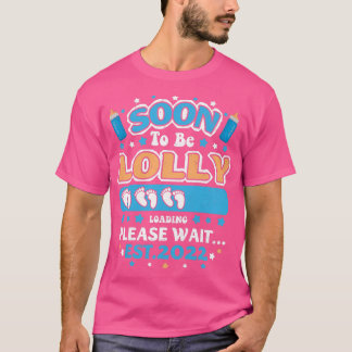 Camiseta Womens Soon To Be Lolly Grandma Loading EST 2022 F