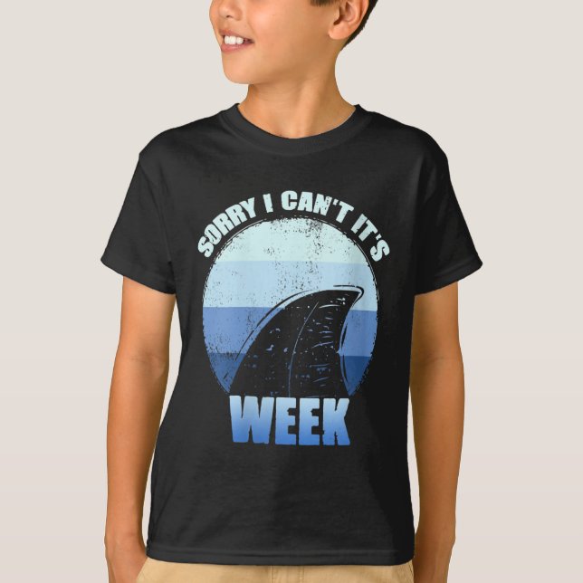 Camiseta Womens Sorry I Can't It's Week Funny Shark Gift V- (Frente)