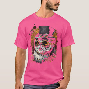 Camiseta Womens Steam Punk Owl Steampunk Art
