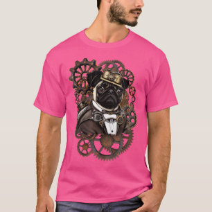 Camiseta Womens Steampunk Pug Art Dogs Lovers Vintage
