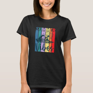 Camiseta Womens Summer Vibes Retro Vintage Sunset Ocean Wav