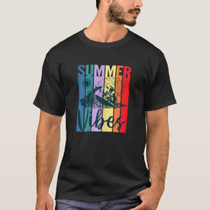 Camiseta Womens Summer Vibes Retro Vintage Surfer Ocean Wav