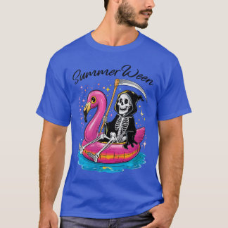 Camiseta Womens Summerween Vibes Skeleton Summer Vacation f