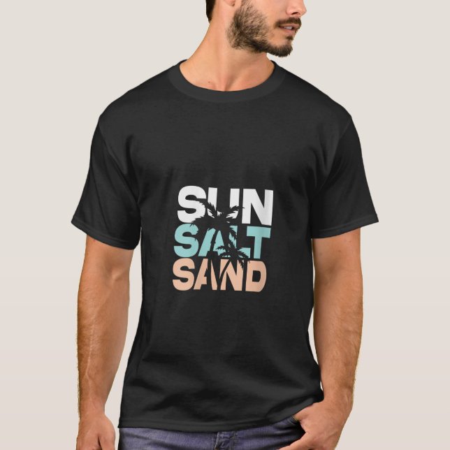 Camiseta Womens Sun Salt Sand Summer Retro Colourful Happy  (Frente)