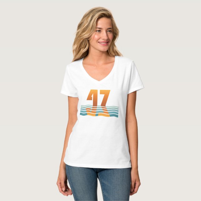 Camiseta Women's Sunset 47 V-Neck 2-Side V2 (Frente Completa)