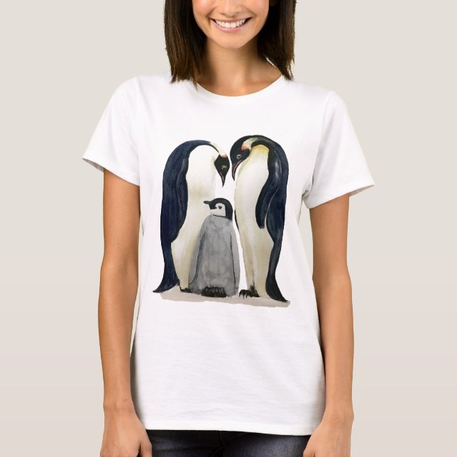 Camiseta Women's t-shirt with Penguin Family design (Frente)