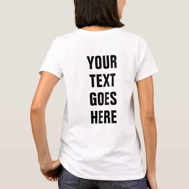 Camiseta Womens T Shirts Back Side Impressão Personalizar M (Verso)