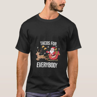 Camiseta Womens Tacos For Everybody Santa Reindeer Sleigh C