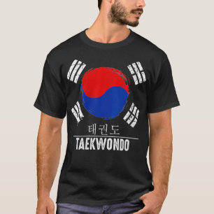 Camiseta Womens Taekwondo Hangul Caracteres Black Belt Trai
