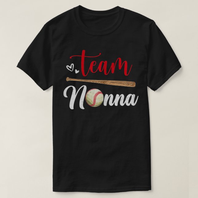 Camiseta Womens Team Nonna Cute Dia de as mães Baseball Sof (Frente do Design)