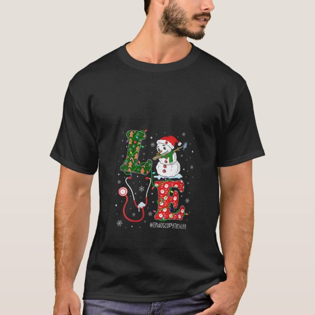 Camiseta Womens Technician Christmas Santa Reindeer Love En (Frente)