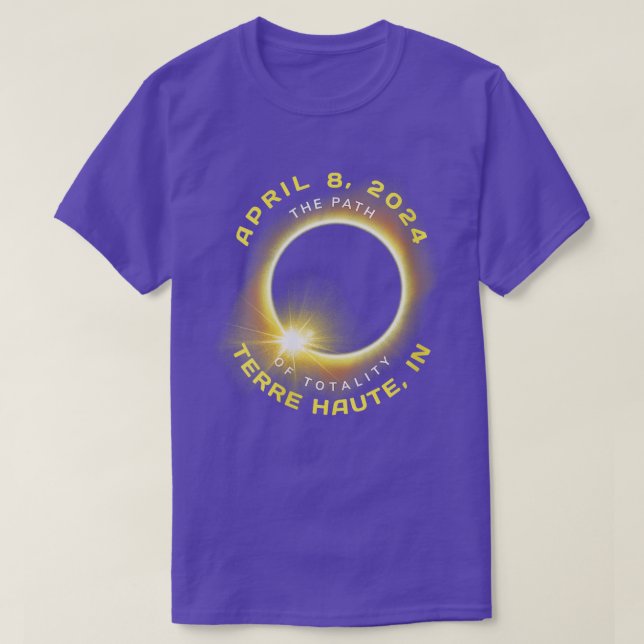 Camiseta Womens Terre Haute Indiana Solar Eclipse Totalidad (Frente do Design)